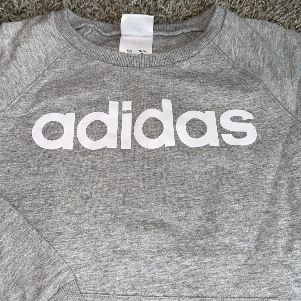 Adidas Gray Sweatshirt Girls (Large 12/14) - Picture 3 of 8